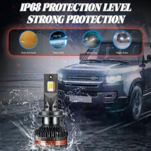 Ampoule LED H7 pour phare de voiture, 60 W, 8 000 lm, 6 000 K, trois couleurs, avec télécommande, lot de 2 SH04051452-09